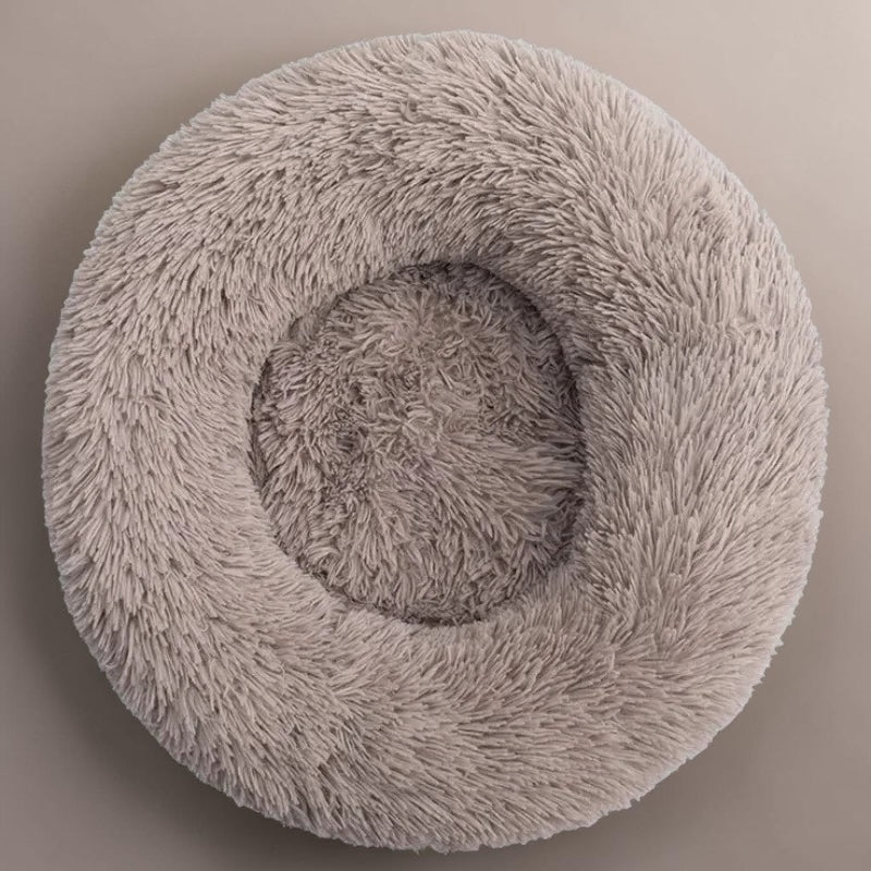 Ultra-Soft Winter Round Plush Pet Bed for Larger Pets