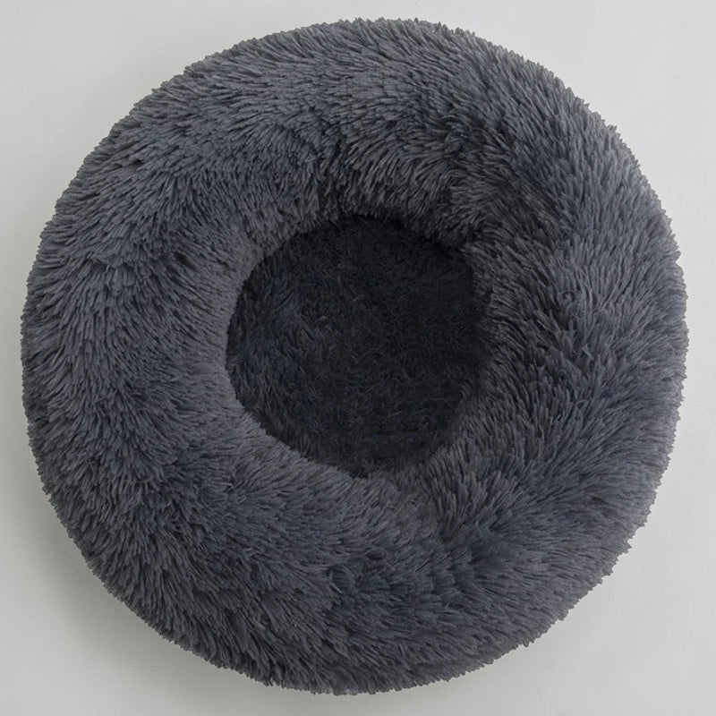 Ultra-Soft Winter Round Plush Pet Bed for Larger Pets