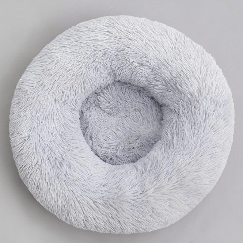 Ultra-Soft Winter Round Plush Pet Bed for Larger Pets
