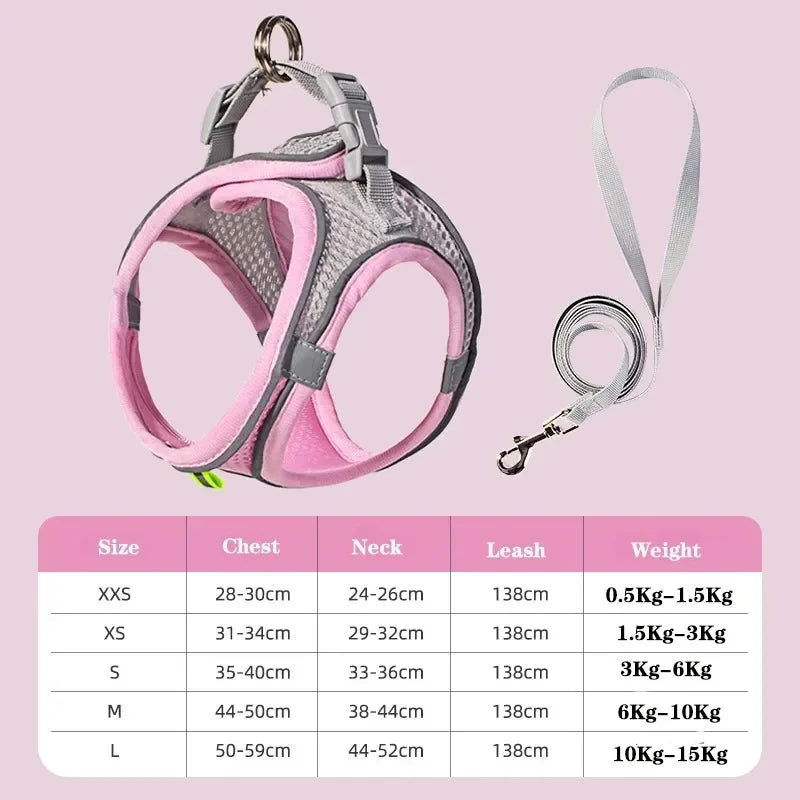Soft Mesh Adjustable Dog & Cat Harness Vest